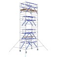 ASC Rollgerüst AGS Pro 250x75cm mit Holz-Plattformen und doppelseitigem Geländer 8,3m Arbeitshöhe-small