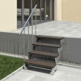 Dolle Außentreppe Gardentop 72-88cm Geschosshöhe mit Trimax dunkelbraun 80cm breit mit Geländer Dolle Außentreppe Gardentop 72-88cm Geschosshöhe mit Trimax dunkelbraun 80cm breit mit Geländer-small