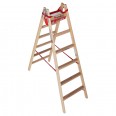 Euroline Holz Sprossenstehleiter mit Comfort-Breitsprossen und Eimerhaken 2x6 Sprossen Euroline Holz Sprossenstehleiter mit Comfort-Breitsprossen und Eimerhaken 2x6 Sprossen-small