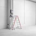 Hymer Stufenstehleiter mit Rollen beidseitig begehbar Hymer Stufenstehleiter mit Rollen beidseitig begehbar-small