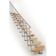 Minka Mittelholmtreppe Comfort in Buche auf Walnuss Unterkonstruktion silber bis 312-336cm Geschösshöhe Minka Mittelholmtreppe Comfort in Buche auf Walnuss Unterkonstruktion silber bis 312-336cm Geschösshöhe-small