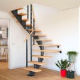 Dolle Mittelholmtreppe Hamburg 1/2 gewendelt Eiche weiß, geölt 75 cm breit für GH 259 – 301 cm UK Metall Anthrazit mit Geländer-small