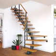 Dolle Mittelholmtreppe Hamburg 1/4 gewendelt Eiche, geölt 75 cm breit für GH 278 – 322 cm UK Metall Anthrazit mit Geländer-small