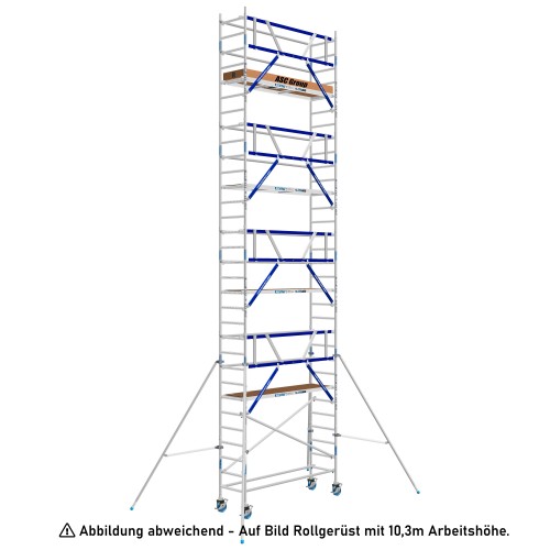 ASC Rollgerüst AGS Pro 305x135cm mit Carbon-Plattformen und einseitigem Geländer 11,3m Arbeitshöhe