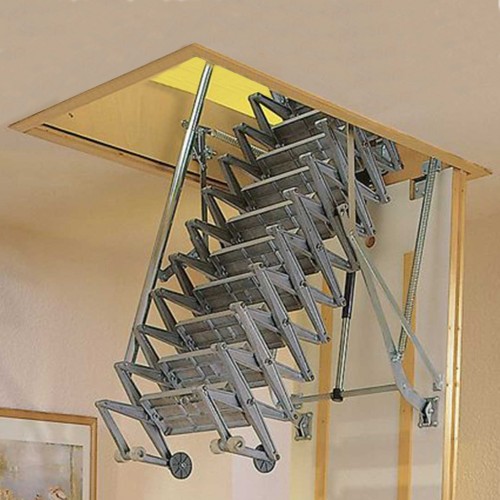 Dolle alu-top Bodentreppe Scherentreppe elektrisch bis 279cm Raumhöhe 130x70cm mit U-Wert 0,58