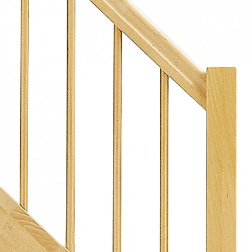 Dolle Geschosstreppe Hockenheim 1/4-gewendelt 252-280cm GH Eiche weiß Geländer Holz rund