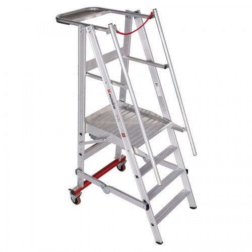 Euroline Premium 32778 Podestleiter fahrbar, klappbar 4 Stufen