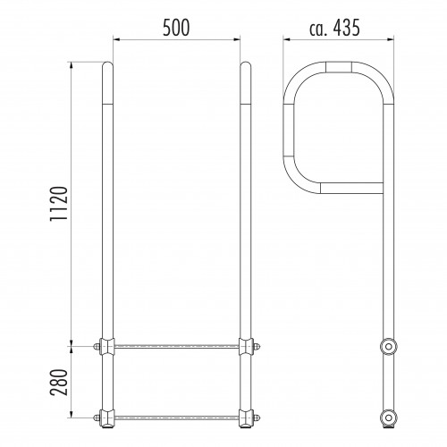 Hailo Ausstiegsholmbügel geschlossen für Steigleitern Typ VAO, 40x20mm aus Edelstahl