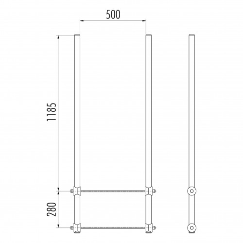 Hailo Ausstiegsholmbügel gerade für Steigleitern Typ STO, 40x20mm aus Stahl verzinkt