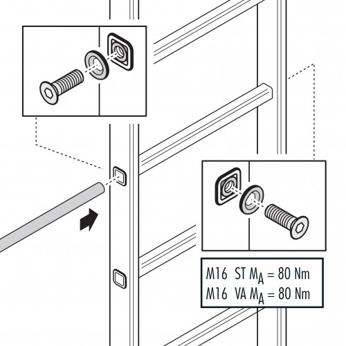 Hailo Sprossen-Reparaturset für Steigleitern 72x25mm Typ ALO 490