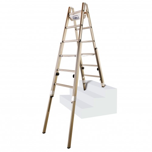 Iller Treppenhausleiter Multilift Bronze eloxiert 2x5 Sprossen