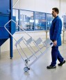 MUNK Arbeitspodest fahrbar mit Stahl-Gitterrost mit Handlauf 4 Stufen-small