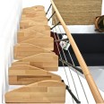 Minka Mittelholmtreppe Quatro Geradelaufend in Buche klar lackiert, UK schwarz mit 322cm Geschosshöhe-small