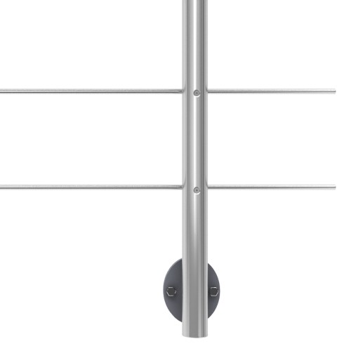 Dolle Brüstungsgeländer zur Wandmontage 1,5m Aluminium mitlaufende Edelstahlstäbe, Pfosten rund Handlauf Eiche versiegelt, rund