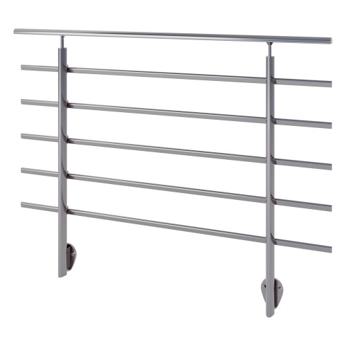 Dolle Brüstungsgeländer zur Wandmontage 1,5m Aluminium dark grey Pfosten, Stäbe und Handlauf tropfenförmig