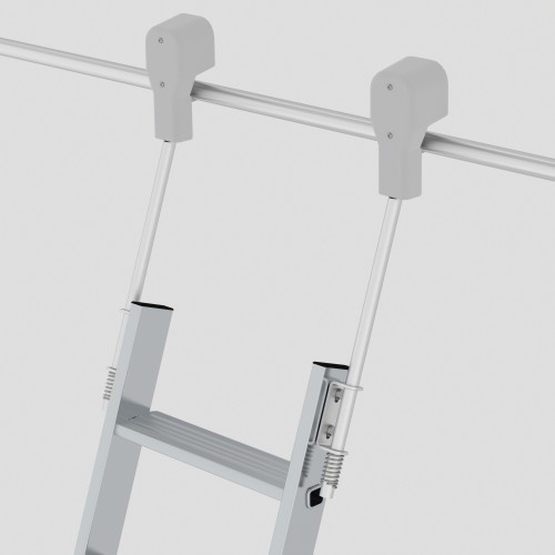 MUNK Aluminium-Regalleiter fahrbar 16 Stufen