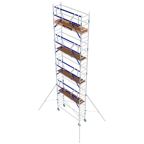 ASC Rollgerüst AGS Pro 190x135cm mit Carbon-Plattformen und einseitigem Geländer 10,3m Arbeitshöhe