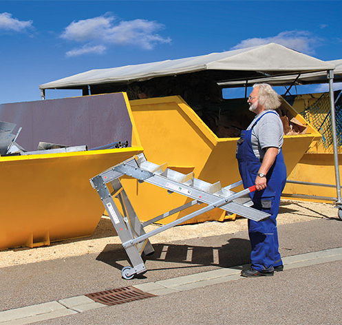 MUNK Arbeitspodest fahrbar Stahl-Gitterrost 600mm Stufenbreite 2 Stufen