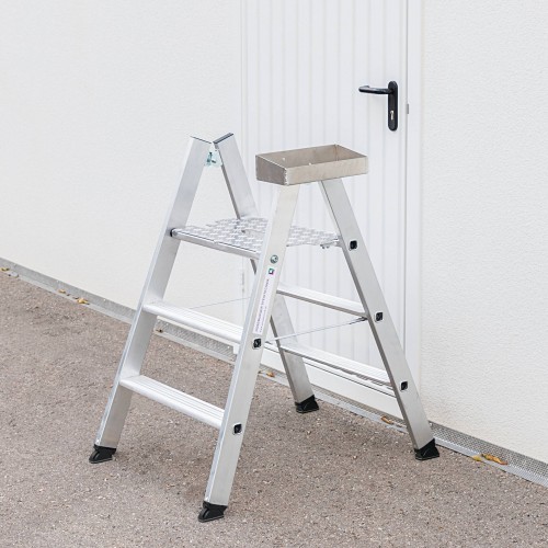 MUNK Klapptritt beidseitig begehbar Alu natur 4 Stufen 2,99m AH