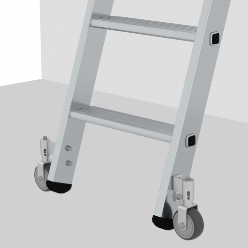 MUNK Aluminium-Regalleiter fahrbar 16 Stufen