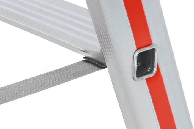 Hymer Stufenstehleiter mit Plattform und Aluminium Ablageschale 6 Stufen