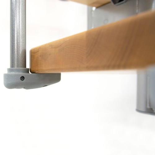 Minka Mittelholmtreppe Comfort in Buche lackiert Unterkonstruktion silber bis 312cm Geschösshöhe