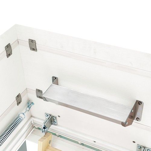 Dolle Flachdachausstieg clickFIX® vario Aluminium-Scherentreppe Raumhöhe 239-415cm mit U-Wert 0,49