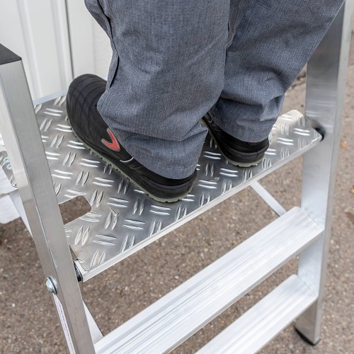 MUNK Klapptritt beidseitig begehbar Alu natur 4 Stufen 2,99m AH