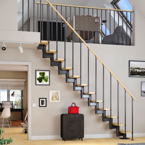 Dolle Mittelholmtreppe Cork (Neu ab Juni 2022) 75/79cm breit für Geschosshöhen 222-337cm inkl. einseitigem Geländer