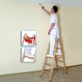 Euroline Holz Sprossenstehleiter mit Comfort-Breitsprossen und Eimerhaken 2x6 Sprossen Euroline Holz Sprossenstehleiter mit Comfort-Breitsprossen und Eimerhaken 2x6 Sprossen-small
