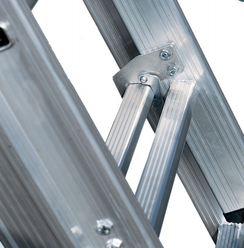 Euroline Premium 30766 Mehrzweckleiter, 3-teilig 3x8 Sprossen mit Vario-Traverse