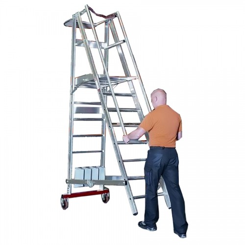 Euroline Premium 32778 Podestleiter fahrbar, klappbar 4 Stufen