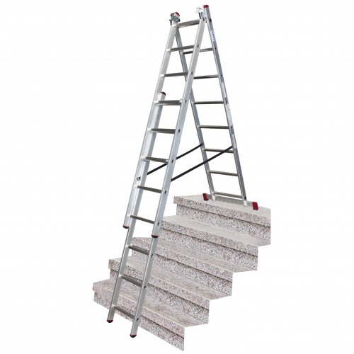 Krause Corda Mehrzweckleiter mit Treppenfunktion 3x8 Sprossen