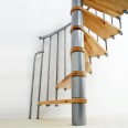 Minka Spindeltreppe Berlin in silber mit Buchestufen bis 309cm Geschosshöhe Ø120cm Minka Spindeltreppe Berlin in silber mit Buchestufen bis 309cm Geschosshöhe Ø120cm-small