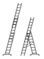 Hymer Mehrzweckleiter mit gebogener Traverse und Wandlaufrollen 3-teilig Hymer Mehrzweckleiter mit gebogener Traverse und Wandlaufrollen 3-teilig-small