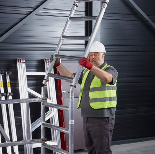 Altrex MiTower PLUS Fahrgerüst 1-Person-Aufbau Aluminium mit breiter Holz-Plattform 0,75x1,72m 7,20m AH