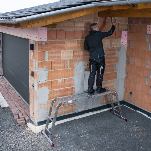 Krause Corda Gelenkleiter 4x3 Sprossen mit Plattform-Set